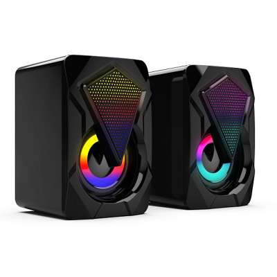 USB Computer Audio Portable Home Office Gaming Electronic Sports Desktop RGB Speaker Colorful Wired Large Volume