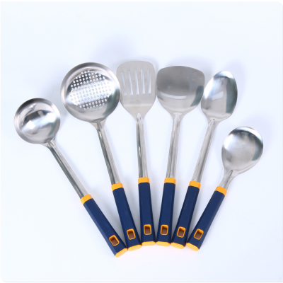 304 Stainless Steel Silver Spatula and Soup Spoon Spatula Colander Hot Pot Spoon Anti-Scald Spatula Kitchenware Set New