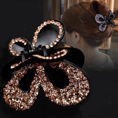 Diamond Butterfly Hair Claw New Hair Band Rhinestone Wholesale Barrettes Adult Mom Clip Ponytail Clip Head Clip Spring