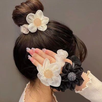 2022 New Headdress Large Intestine Hair Ring Organza Hairtie Internet Hot Simple All-Match Spring and Summer Hair Rope Hair Accessories