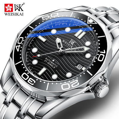 Authentic Weikai [Haima Series] High-End Business Mechanical Watch Waterproof Stainless Steel Business Watch Best-Seller on Douyin