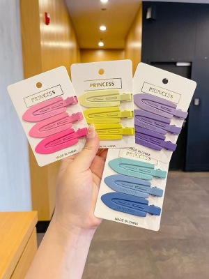 Colorful Seamless Barrettes Women's Side Bangs Duckbill Clip Summer Internet Celebrity 2022 New Hair Pin Clip Hairware Clip