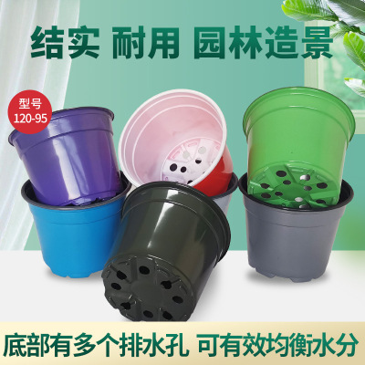 Factory Wholesale Plastic Flower Pot Nursery Basin Colorful Two-Tone Pot Succulent Flower Pot Colorful Plastic Flower Pot