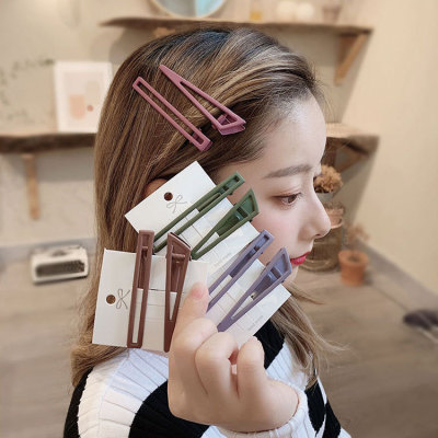 Candy Color Combination Girl Head Clip Simple Frosted Bang Clip Internet Celebrity Mori Duckbill Clip Retro Minority Hair Accessories