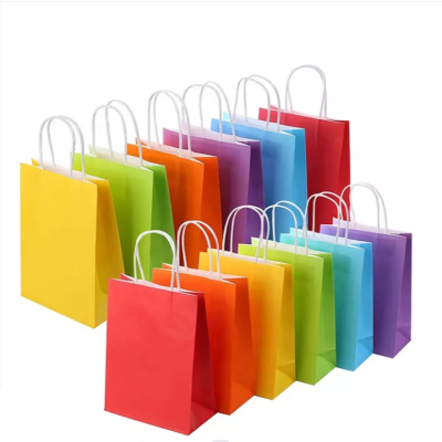 Export Exclusive Color Kraft Paper Bag Outer Gift Shopping Paper Bag Universal Portable Paper Bag Wholesale Printed Logo