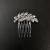 Japanese and Korean Partysu Rhinestone Leaves Hairpin Comb Updo Clip Girl's Hair Hoop Inverted Plug Comb Trumpet Bangs Comb