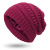  New European and American Hat Cross-Border Women's Protective Hairstyle Warm Wool Knitted Satin Hat 