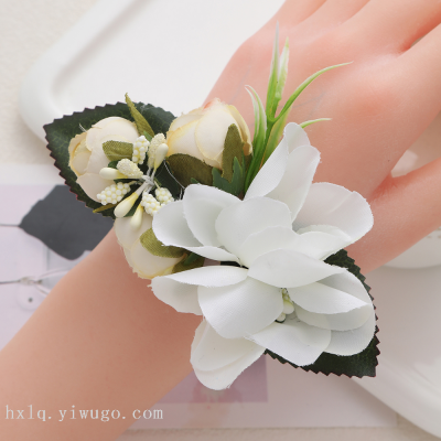 Korean Bride Wrist Flower Beautiful Super Fairy Beautiful Blue Flower Handed Flower Bracelet Luxury Wedding Gift Bridesmaid Sisters Group