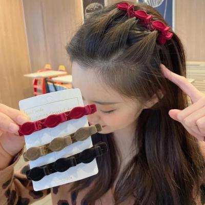 Korean Ins Flocking Braided Barrettes Bang Clip Side Clip Multi-Functional Internet Celebrity Duckbill Clip Headdress Hairpin Women