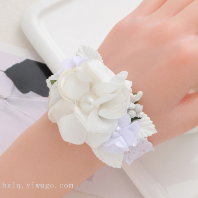 Wrist Flower Fairy Sisters Korean Style Children's Performance Bracelet Super Mori Pearl Kindergarten Dance Flower Girl Bridesmaid