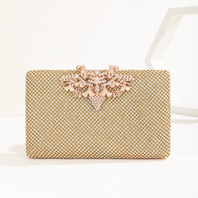 2022 New Cross-Border Foreign Trade Full Diamond Rhinestone Butterfly Box Dinner Bag Clutch Diamond Clutch Evening Bag