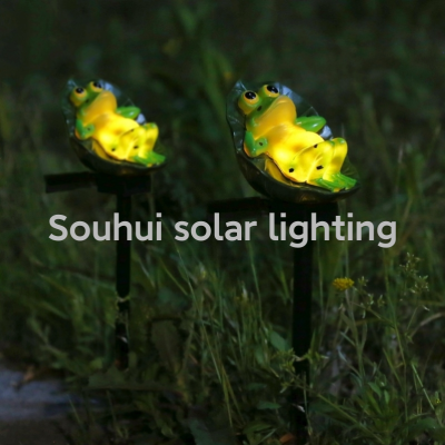 Amazon Cross-Border E-Commerce New Solar Resin Frog LED Lights Outdoor Solar Ground Lamp Lawn Lamp