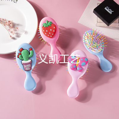 Rainbow Children's Patch Cute Cartoon Massage Comb Portable Campus Youth Fresh Foreign Trade Comb Popular Fashion