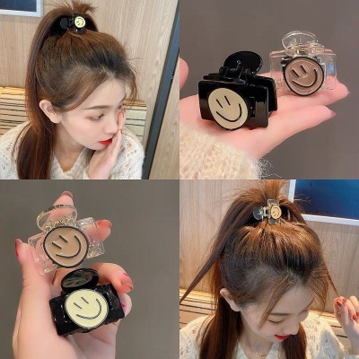 Grip Mini Korean Style Tie Height Ponytail Clip Girl Cute Smiley Barrettes Simple Elegant Hair Accessories Wholesale