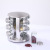 Hz410 Stainless Steel Rotating Spice Rack Kitchen Seasoning Rack Barbecue Vinegarette Seasoning Product Rack Glass Jar