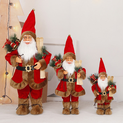 Factory Direct Sales Christmas Doll Santa Claus Simulation 30-81cm Figurine Doll Desktop Furnishings Ornaments