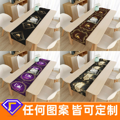 Amazon Table Runner Muslim Decorative Tablecloth Moon Holiday Gift Home Long Tablecloth Placemat Cross-Border Table Runner