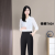 New Elastic Suit Pants Women's Autumn and Winter Fleece-Lined Thickened Straight-Leg Pants High Waist Drooping Black Work Pants