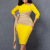 D310 European and American plus Size Women's Clothes Autumn New Elegant Elegant Commuter Sheath Office Pencil Skirt African Dress