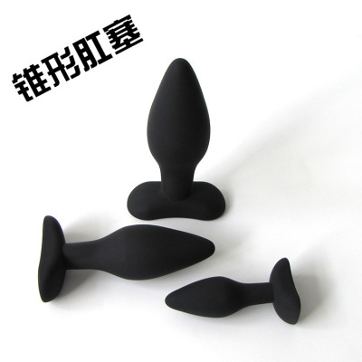 Sex Product Three-Piece Tapered Handle Butt Plug Pure Silicone Back Court Massage Stick Adult Sex Product Wholesale