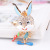 Year of Birth Chinese Zodiac Sign of Rabbit Cartoon Cute with Diamonds Dripping Oil Radish Rabbit Keychain Animal Metal Ornament Key Chain