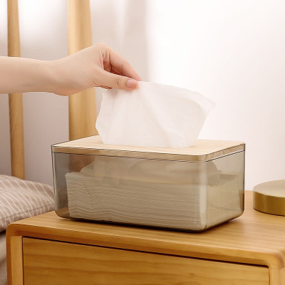 Nordic Simple Creative Ins Transparent Tissue Box Home Living Room Tissue Box Facial Tissue Restaurant Napkin Storage Box