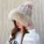 Autumn and Winter plus Velvet Solid Color Knitted Hat Women's Outdoor Cold Protection Thickening Mongolian Cap Fashion Fur Ball Sleeve Cap Wholesale