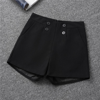 Fashion Women's Pants Spring and Autumn Leisure Pants New Black High Waist All-Matching Shorts Loose Straight A- line Bootcut Pants