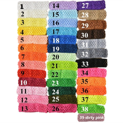 South Korean Silk Knitted Elastic Headband 1.5inch Crochet Hair Band Crochet Headband 39 Colors Available