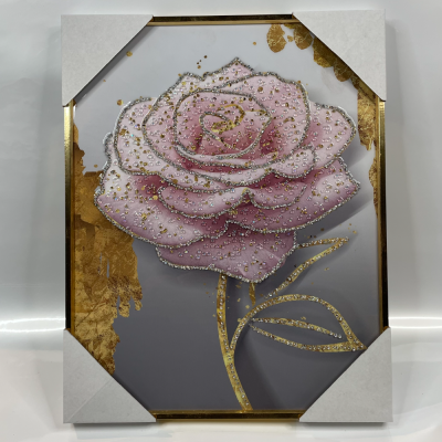 A Crystal Porcelain Decorative Calligraphy and Painting Crystal Porcelain Painting Diamond Crystal Porcelain Decorative Painting Diamond Studded by Hand Crystal Porcelain Painting Crystal Porcelain Decorative Painting