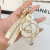 Korean Style Camellia Key Chain String of Pearls Fashion Personalized Ladies Car Key Ring Bag Accessory Ornament Wholesale