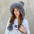 Autumn and Winter plus Velvet Solid Color Knitted Hat Women's Outdoor Cold Protection Thickening Mongolian Cap Fashion Fur Ball Sleeve Cap Wholesale