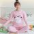 Thermal Underwear Set Women's Cotton Fleece-Lined Thickened Children's Junior High School Student Base Wear Women's Thermal Underwear Long Johns Set