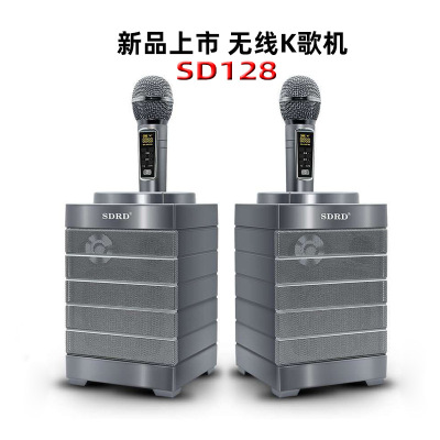 Cross-Border Sd128 Wireless Microphone Household Portable Sound Boxes KTV Speaker Microphone All-in-One Bluetooth Audio Manufacturer