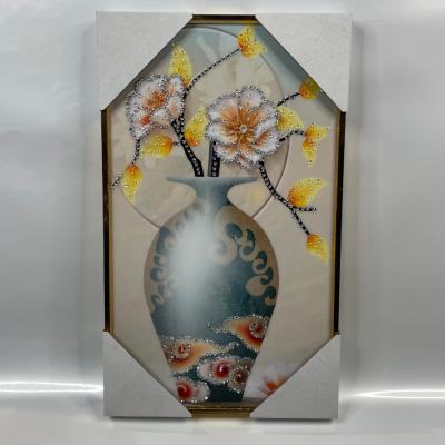 R Crystal Porcelain Decorative Calligraphy and Painting Crystal Porcelain Painting Diamond Crystal Porcelain Decorative Painting Diamond Studded by Hand Crystal Porcelain Painting Crystal Porcelain Decorative Painting