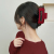 Red Grip Large High-Grade Bridal Velvet Flocking Back Head Autumn and Winter Barrettes Shark Clip Hairware Hairpin