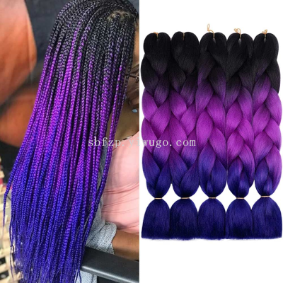 24-Inch Big Braid Monochrome, Two-Tone, 3-Color, 4-Color, Gradient Color