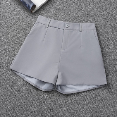 Gray Suit Shorts Women's Spring and Autumn High Waist Petite Wide-Leg Pants Casual All-Matching Outer Wear Korean Style Hot Pants