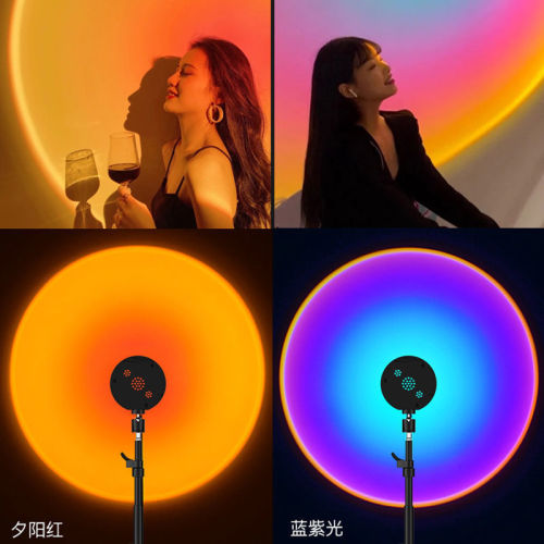 douyin online influencer hot led sunset light lifting portable small floor lamp atmosphere projection rgb dusk sunset light