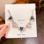 New Normcore Irregular Blue Loving Heart Sterling Silver Needle Ear Stud Necklace South Korea Graceful and Fashionable Personalized Set