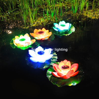 Outdoor Solar Water Float Lamp Solar Lotus Lamp Solar Garden Lamp Garden Decoration Wish Lotus Lamp