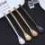 Hz446 Cross-Border 304 Stainless Steel Straw Spoon Filter Stirring Spoon Titanium-Plated Multi-Color Double Ring Yerba Mate Tool Spoon
