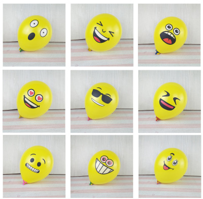 12-Inch Large Thickened 2.8G Yellow Cartoon Expression Balloon Mix and Match More than Toy Balloon