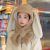 New Big Ear Rabbit Hat Scarf Gloves Three-in-One Warm Suit Winter Outdoors Cycling Protection Three-Piece Set