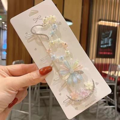 INS Girl Mori Super Fairy Crystal Flowers Hairpin South Korea Simple Hair Clip Internet Celebrity Bang Side Clip Top Clip Headdress