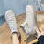 Authentic Leather High-Top Shoes Women's First Layer Cowhide 2022 New Autumn and Winter Women's Shoes Beef Tendon Jelly Bottom Slip-on White Shoes