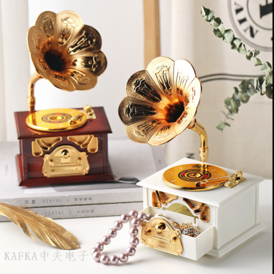Creative Phonograph Modeling Music Table Decorative Ornaments Retro Music Box Send Pedology Birthday Gift