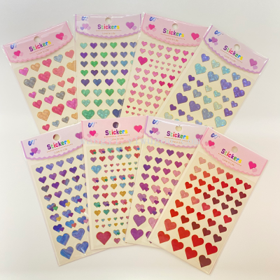 Spot Valentine's Day Love Laser Gold Foil Stickers Colored Loving Heart Pattern Valentine's Day Gift Self-Adhesive Pattern Sticker
