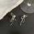 Korean Graceful Bow Design Sense Sterling Silver Needle New Niche Advanced Colorful Pink Crystal Earrings Fashion