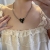 Sweet Cool Style Zircon Black Love Chain Necklace Affordable Luxury Fashion Ins Clavicle Chain Metal Temperament Wild Necklace